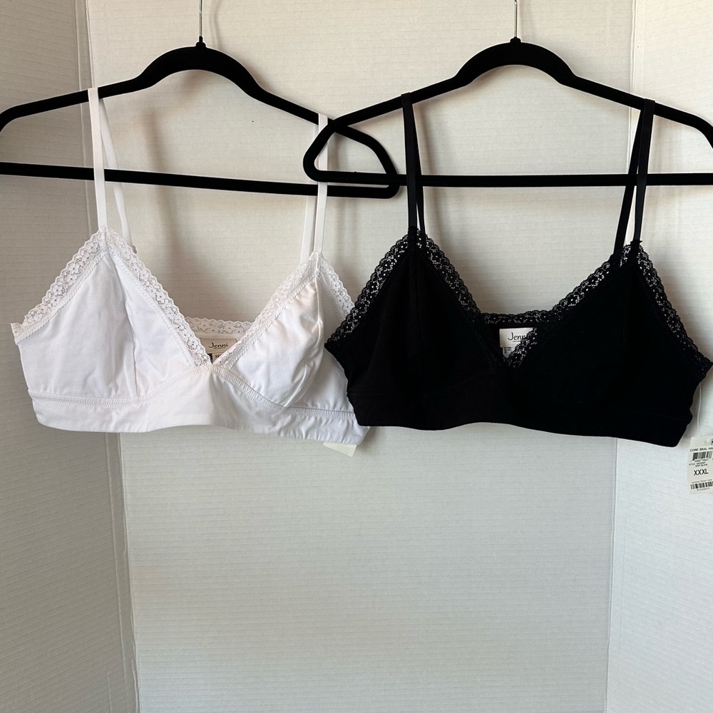 2 NWT JENNI Wide Lace Bralette